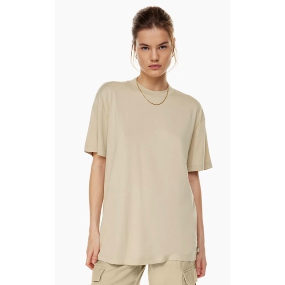 TNA Organic Cotton Short Sleeve Toby T-Shirt in Tan - Picture 1 of 11